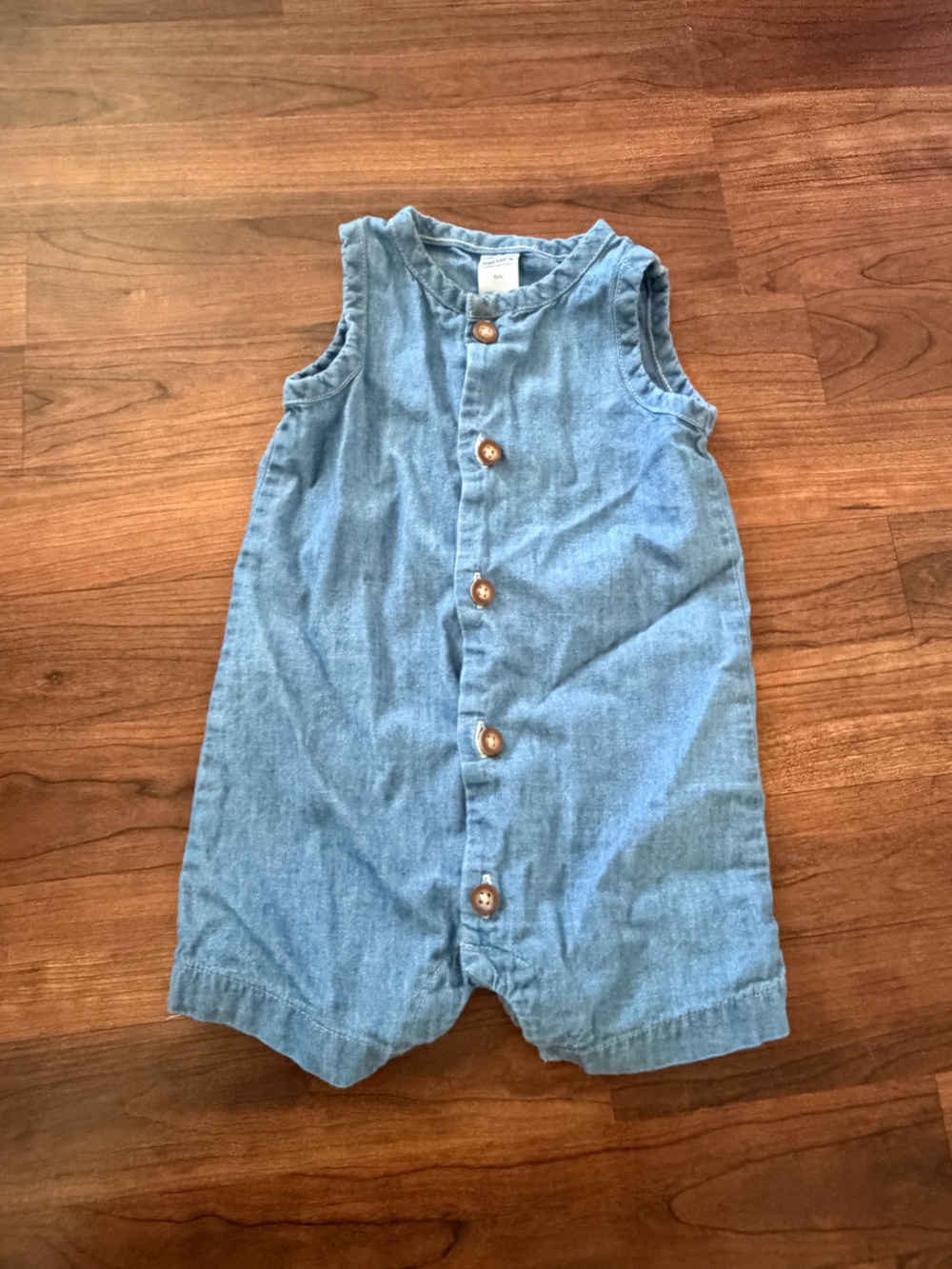 Carter's Light Denim Blue Button-Front Romper